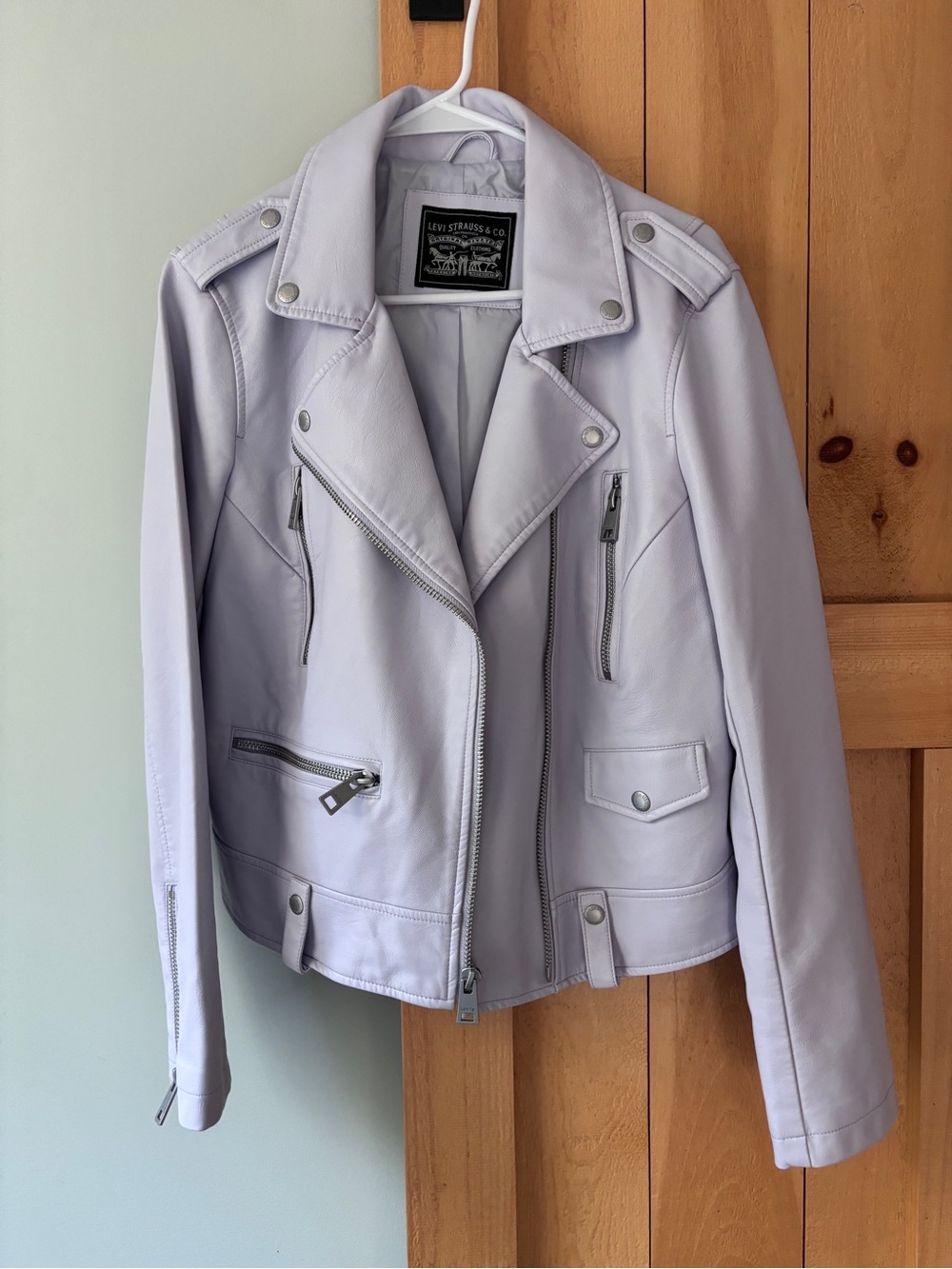 Levi's Light Lavender Moto Leather Jacket